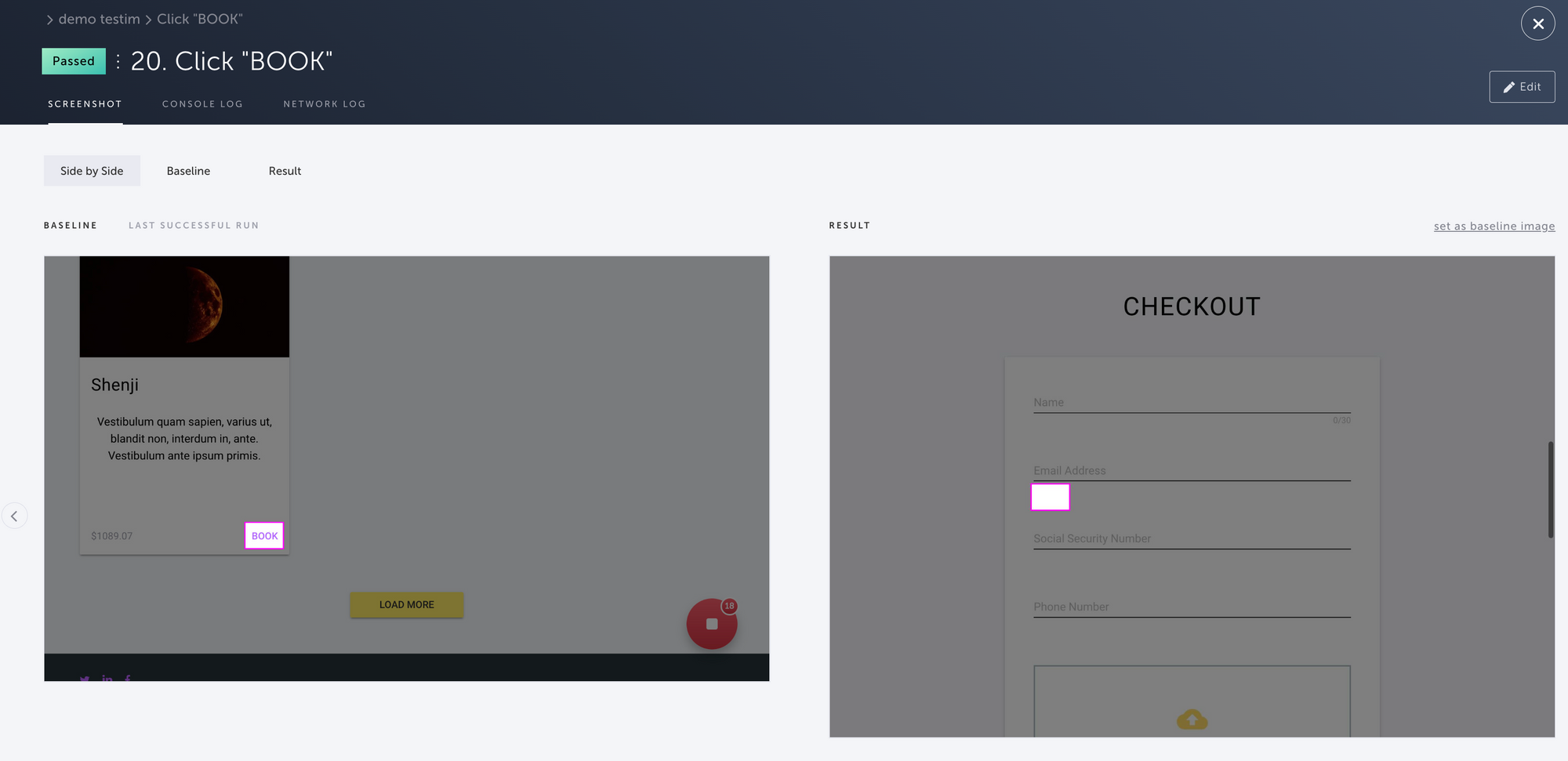 Native image comparison 