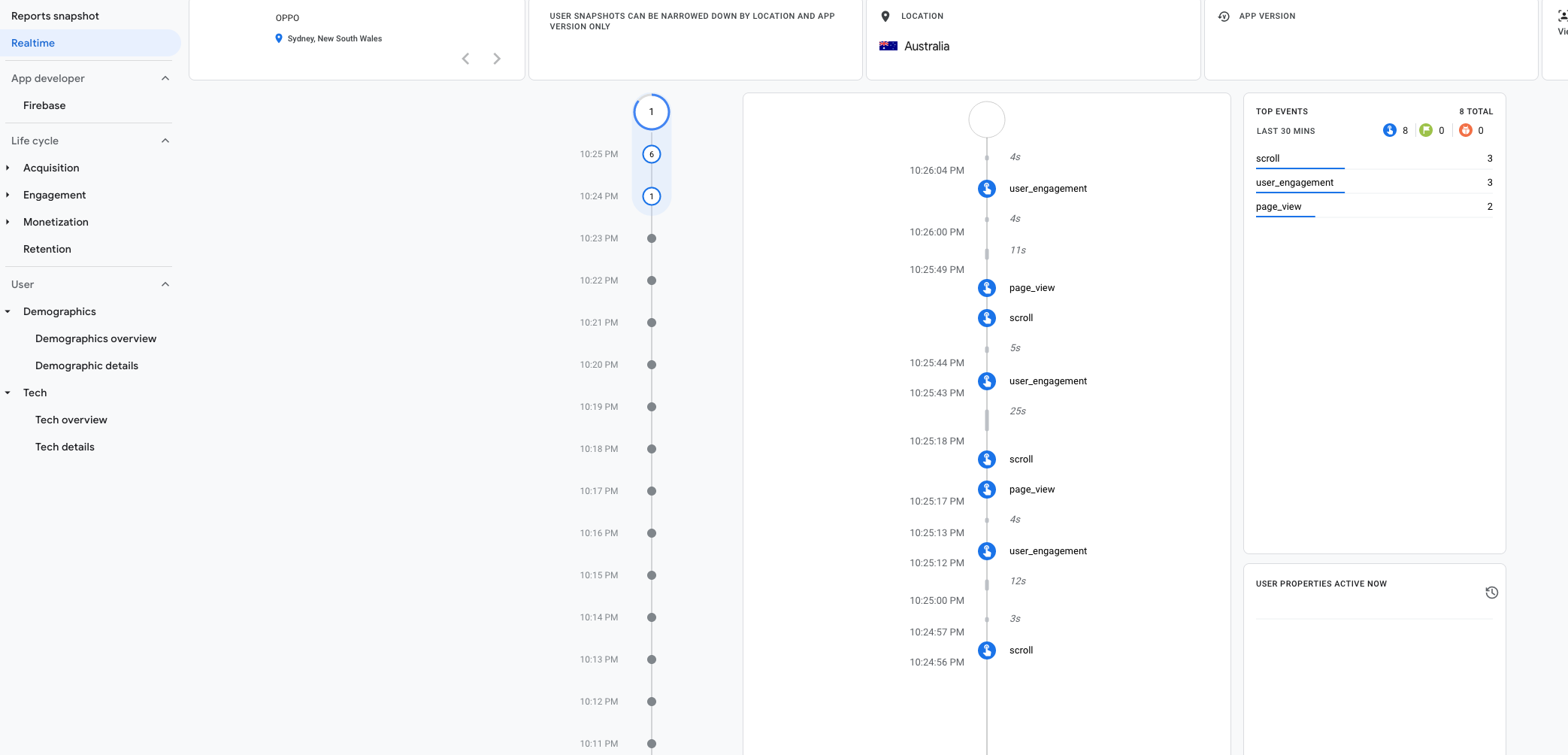 My live testing with Realtime logs