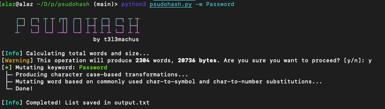 2304 mutations created for "Password"